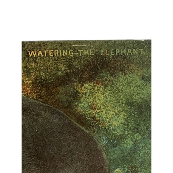 Antique 1912 Ephemera Posted Signed Postcard Best Wishes Elephant Handler Litho - Picture 3 of 8